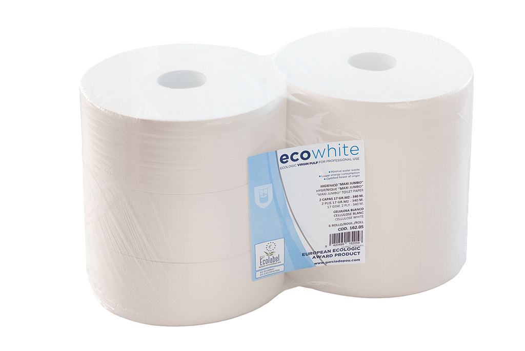 Papel higiénico Maxi jumbo Ecowhite® en rollos de 340 m.