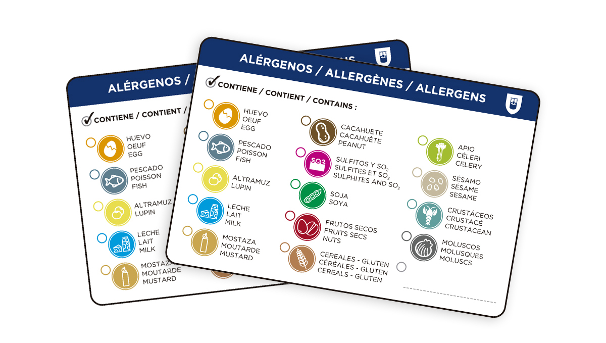 Etiquetas adhesivas alérgenos en rollo